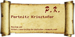 Pertnitz Krisztofer névjegykártya
